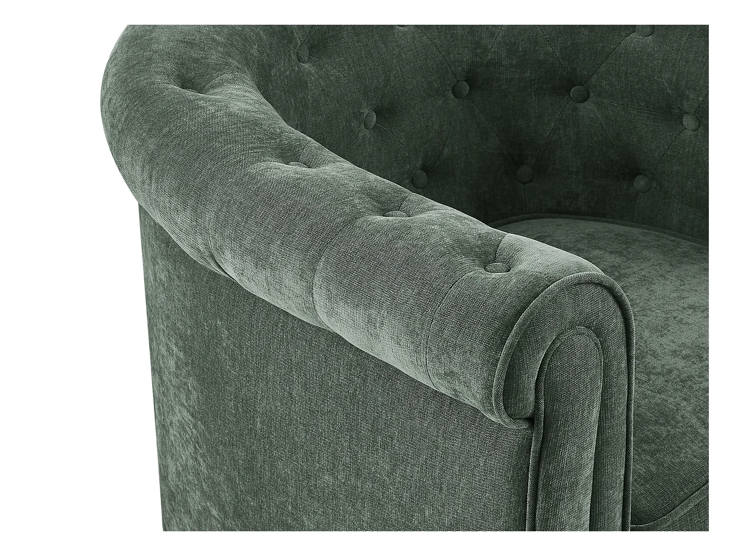 Sett med 2 stoler i grønt stoff CHESTERFIELD