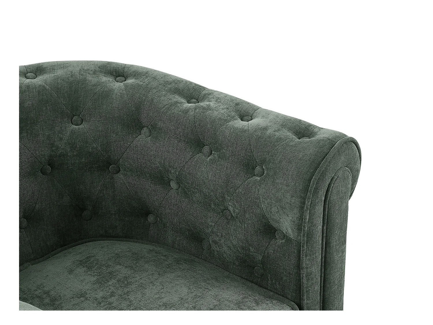 Sett med 2 stoler i grønt stoff CHESTERFIELD
