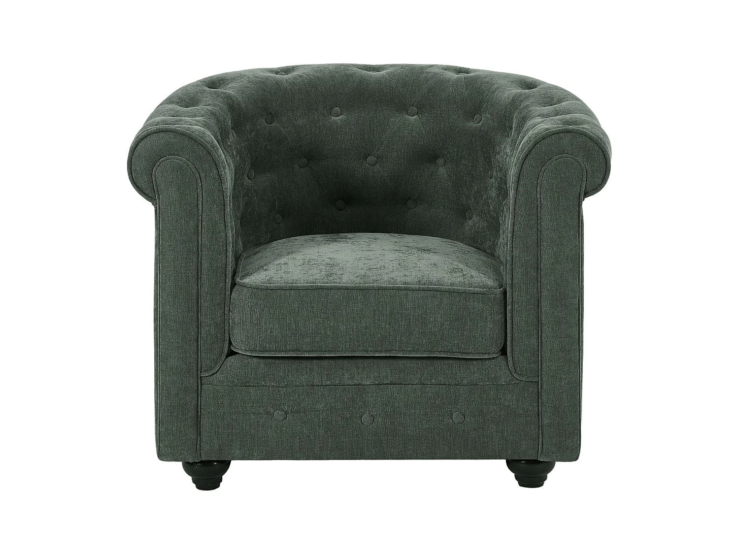 Sett med 2 stoler i grønt stoff CHESTERFIELD