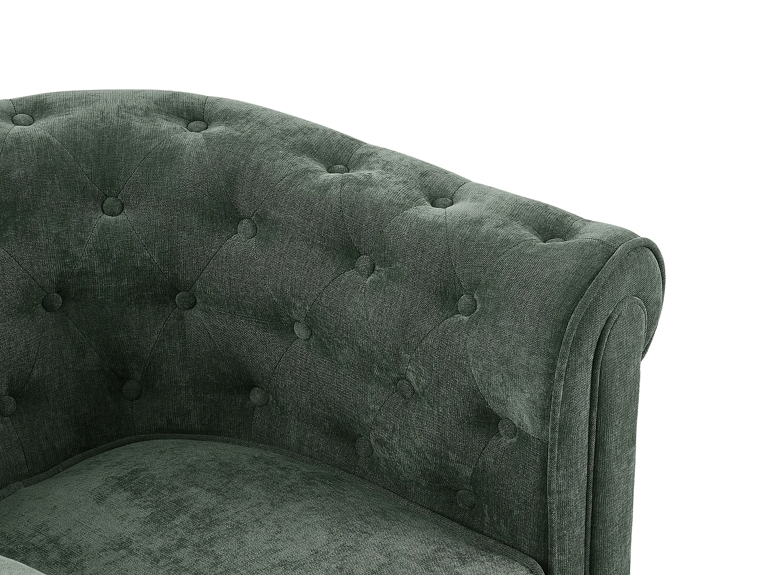 Set van 2 fauteuils in groene stof - CHESTERFIELD