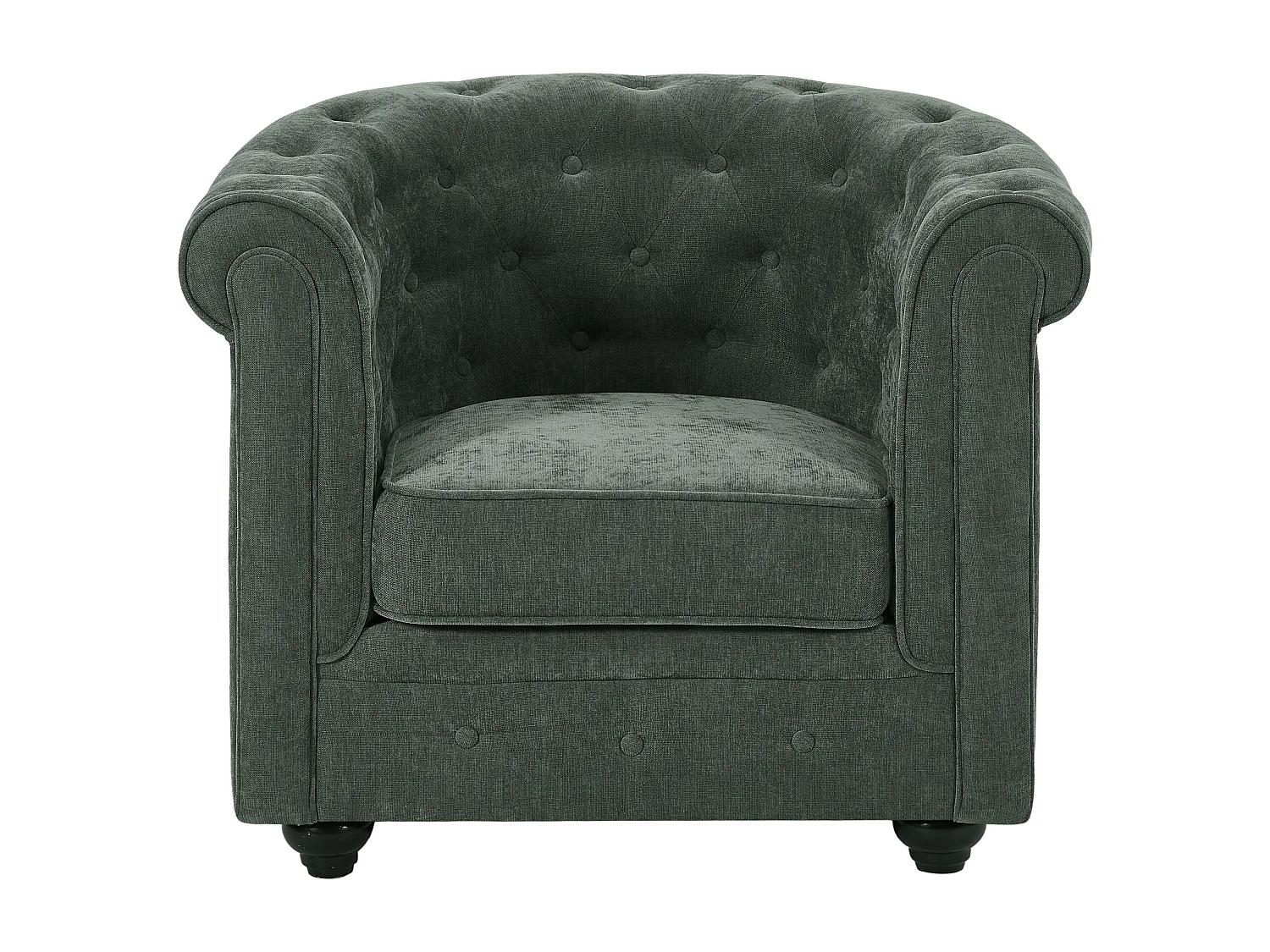 Set van 2 fauteuils in groene stof - CHESTERFIELD