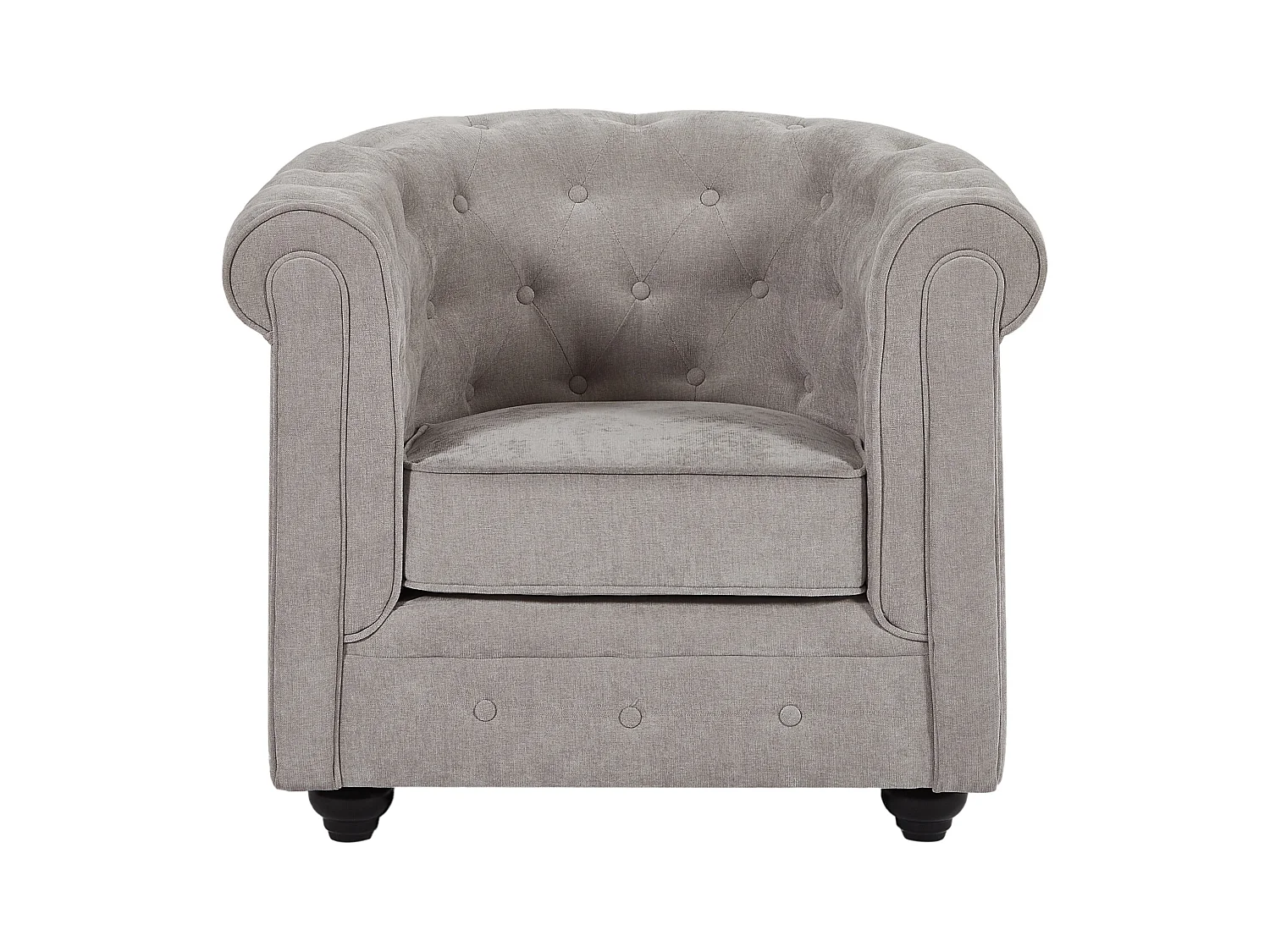 Sett med 2 stoler i grått stoff CHESTERFIELD