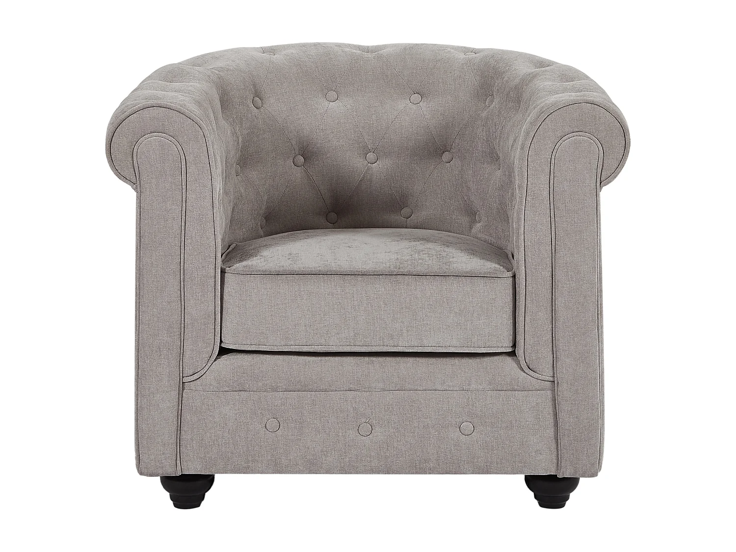 Set van 2 fauteuils in grijze stof - CHESTERFIELD