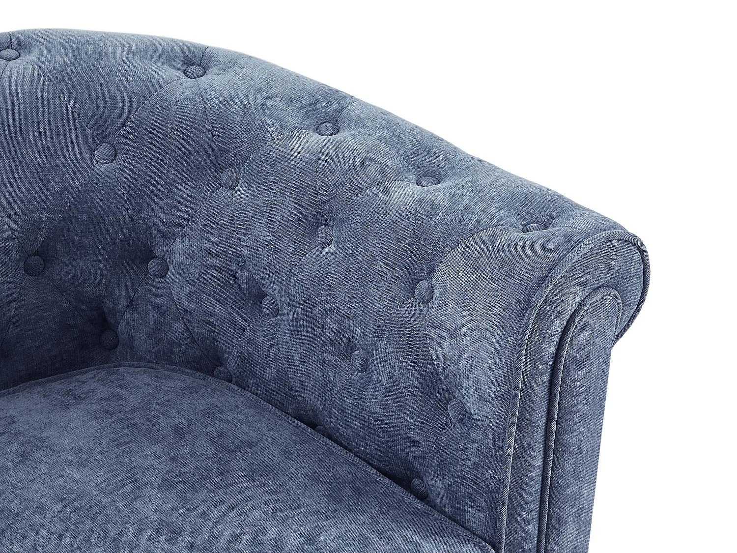 Lot de 2 fauteuils en tissu bleu CHESTERFIELD