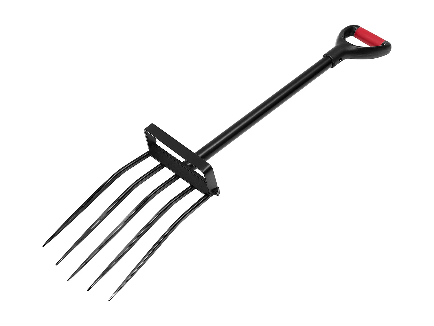 Fourche à Bêcher SucceBuy 5 Dents, Outil de Jardinage avec Manche en Métal Solide, Longueur Totale de 105 cm, Poignée en Y Ergonomique, Idéale pour Creuser