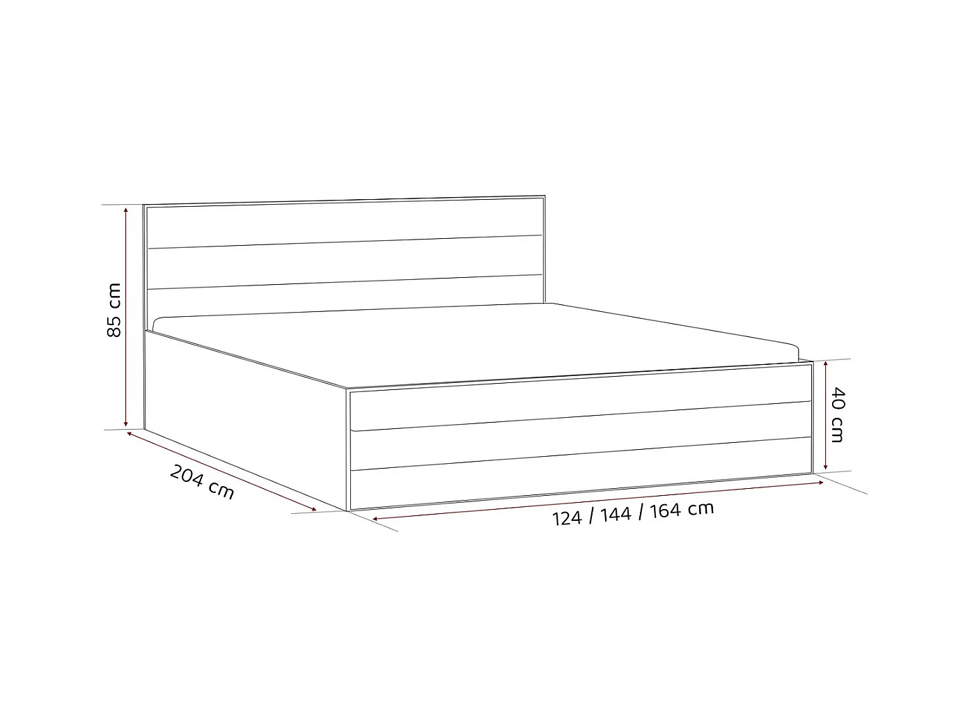 Lit tapissé VANTAGE avec coffre de rangement pour la literie | 160x200 Gris