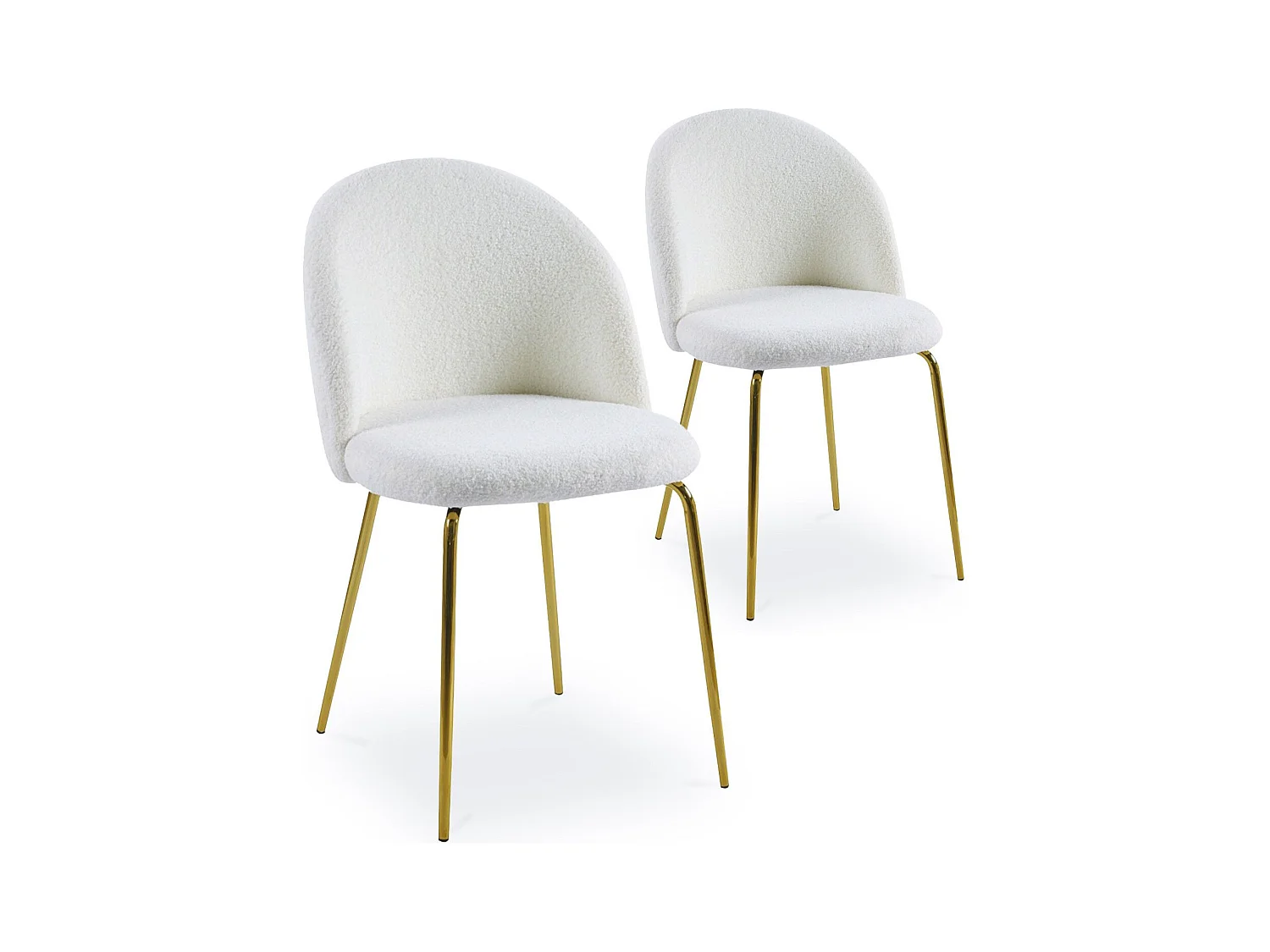 Lot de 2 chaises Spectra Tissu bouclette Crème