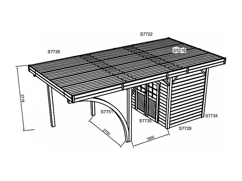 Carport combination 4064x7064