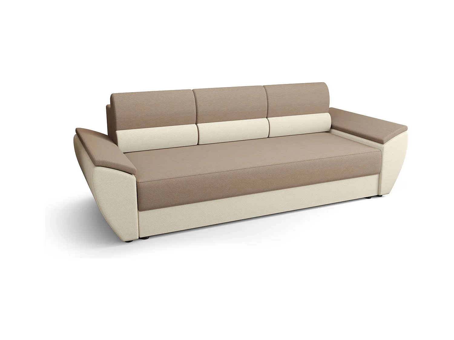 BEDANTE CANAPÉ REBI BIS avec fonction lit RAINBOW 05+16 Beige/Crème avec espace de rangement, coffre de lit, canapé de salon, sofa, canapé-lit, canapé avec coffre