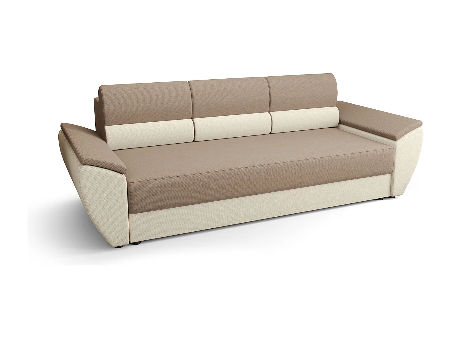 BEDANTE SOFA REBI BIS mit Schlaffunktion RAINBOW 05+16 Beige/Creme mit Stauraum Bettkasten Wohnzimmersofa Couch Sofa Bettsofa Bettkasten Bettcouch
