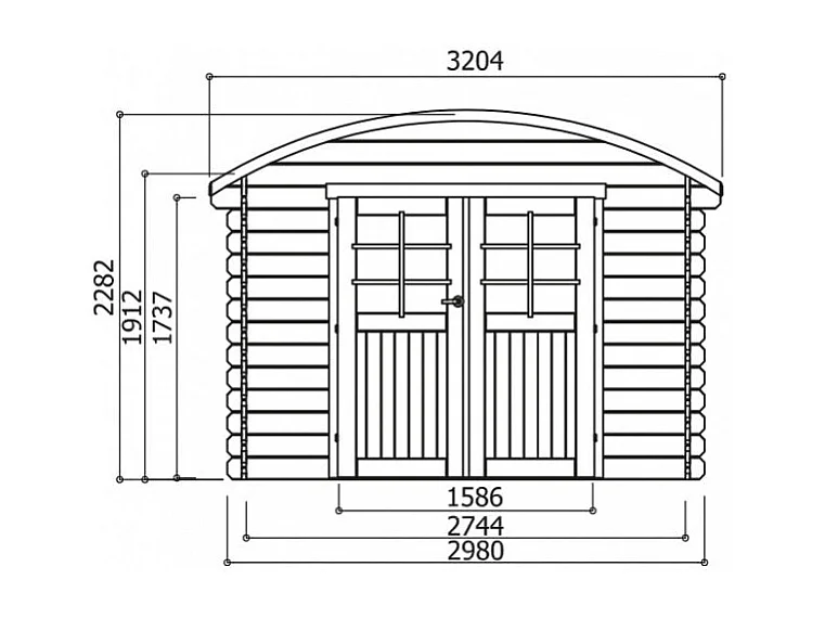 Abri de jardin en bois - 2980 x 2380