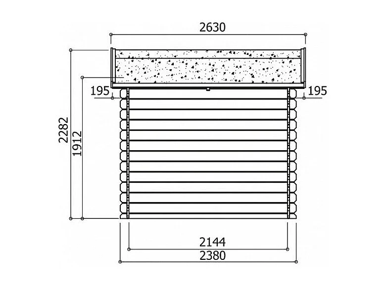 Abri de jardin en bois - 2980 x 2380
