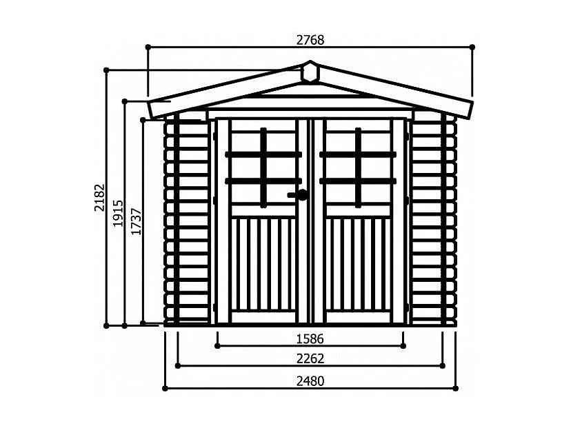 Abri de jardin en bois - 2480 x 1980