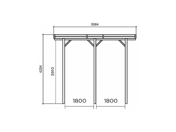 Carport base 5x5 hauteur 4m