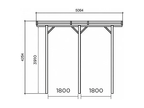 Carport base 5x5 hauteur 4m