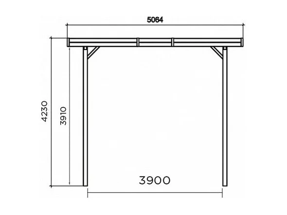 Carport base 5x5 hauteur 4m