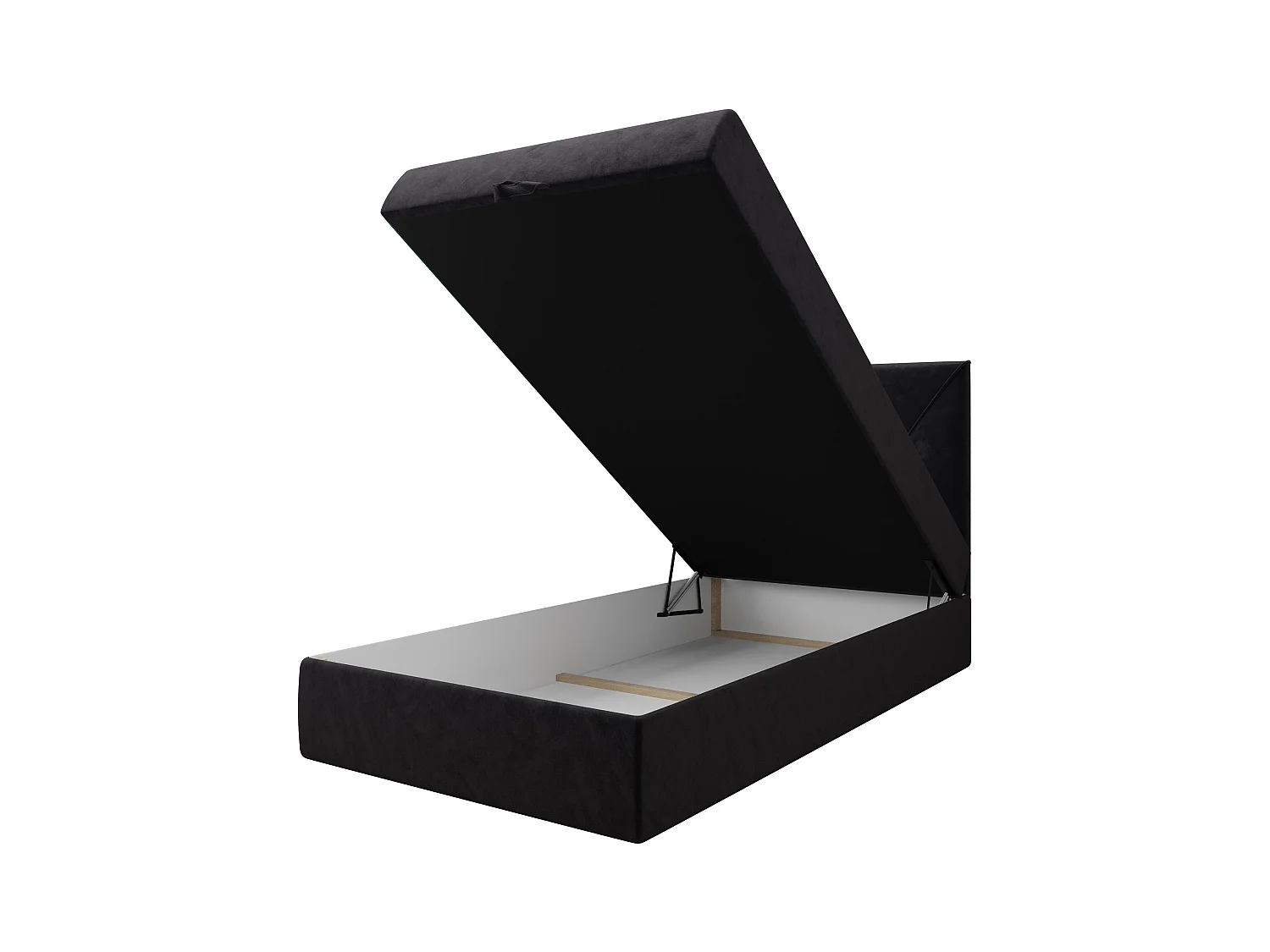 BEDANTE Lit boxspring ALTEA 80x200 Monolith 97 gris foncé lit coffre lit simple lit d’hôtel