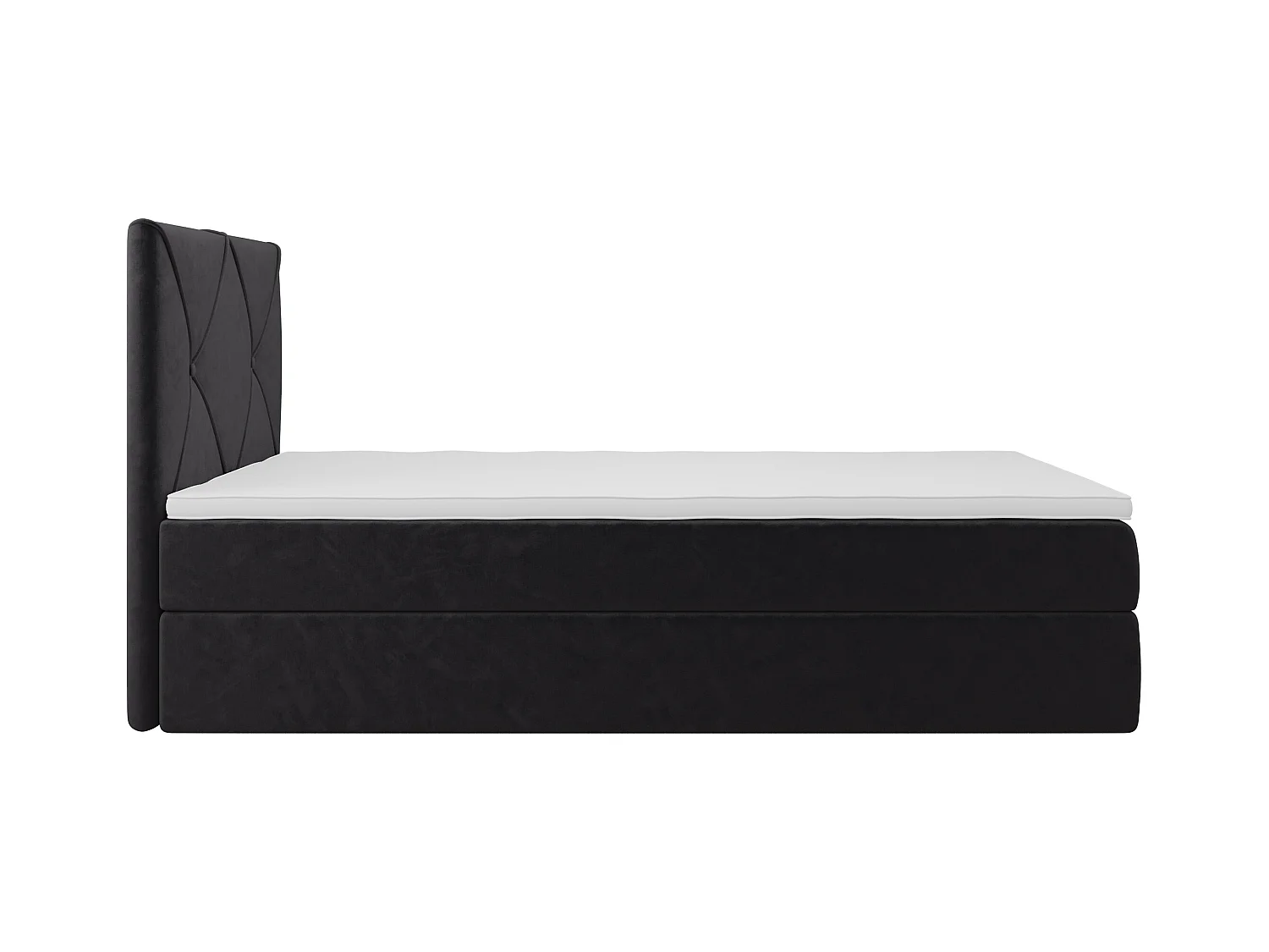 BEDANTE Lit boxspring ALTEA 80x200 Monolith 97 gris foncé lit coffre lit simple lit d’hôtel