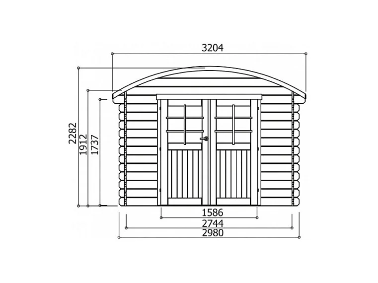 Abri de jardin Dainville en bois - 2980 x 2380