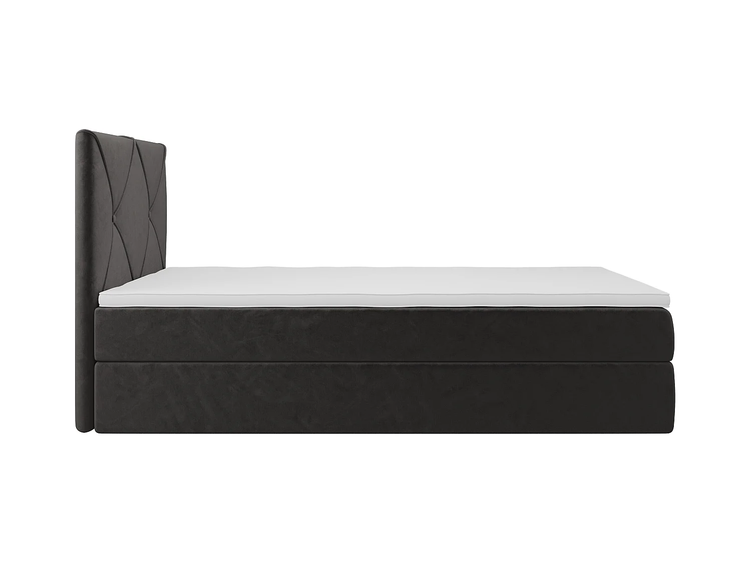BEDANTE Lit boxspring ALTEA 80x200 Monolith 92 gris lit coffre lit simple lit d’hôtel