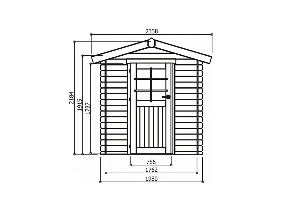Abri de jardin en bois - 1980 x 1980