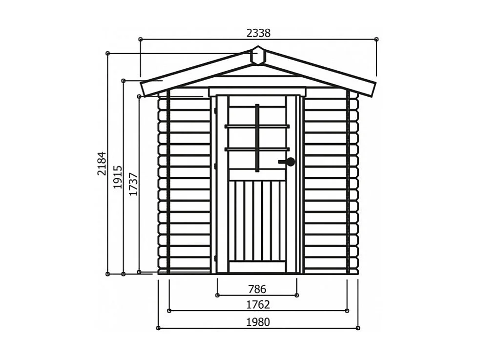 Abri de jardin en bois - 1980 x 1980
