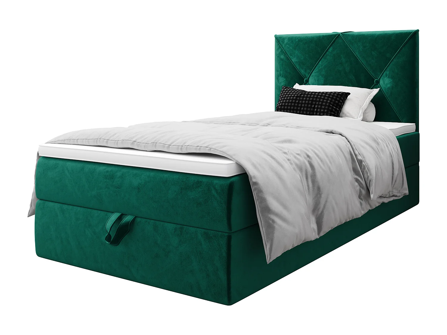 BEDANTE Lit boxspring ALTEA 80x200 Monolith 37 vert lit coffre lit simple lit d’hôtel