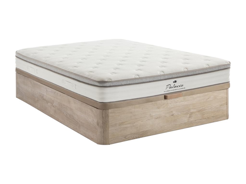 Bett-Set 140x190 cm - Bettkasten Natur hell + Taschenfederkernmatratze 7 Zo günstig online kaufen