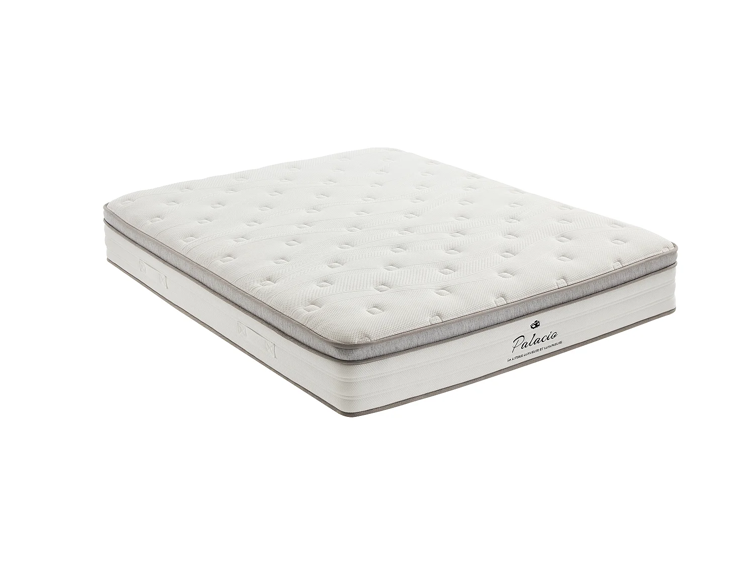 Ensemble 140 x 190 cm sommier coffre blanc + matelas ressorts ensachés 7 zones accueil TPE ép.28cm - ONEBIA de PALACIO