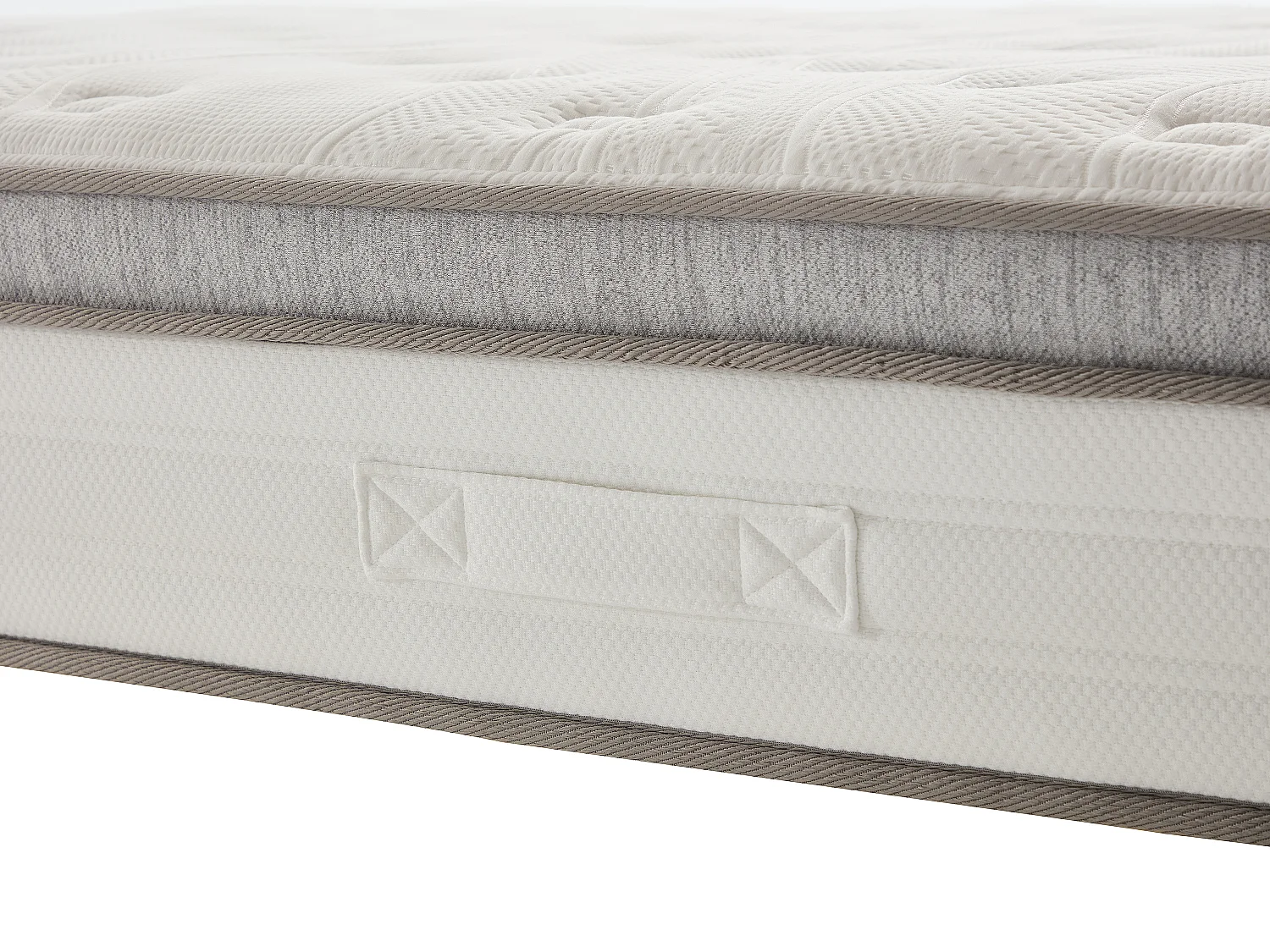 Ensemble 140 x 190 cm sommier coffre blanc + matelas ressorts ensachés 7 zones accueil TPE ép.28cm - ONEBIA de PALACIO