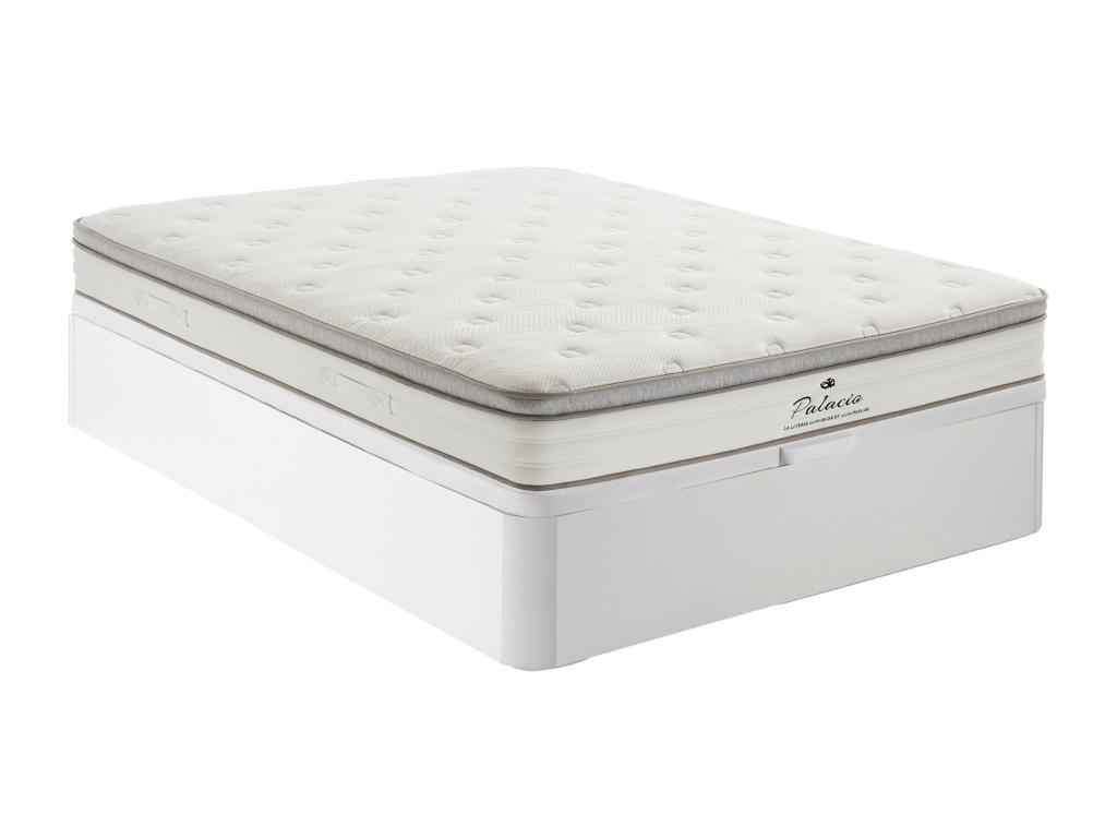 Bett-Set 160x200 cm - Bettkasten Weiß + Taschenfederkernmatratze 7 Zonen + günstig online kaufen