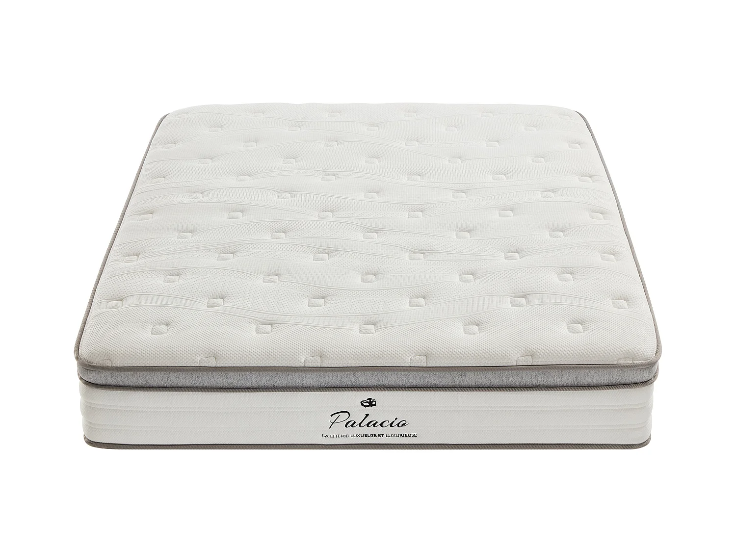 Ensemble 180 x 200 cm sommier coffre blanc + matelas ressorts ensachés 7 zones accueil TPE ép.28cm - ONEBIA de PALACIO