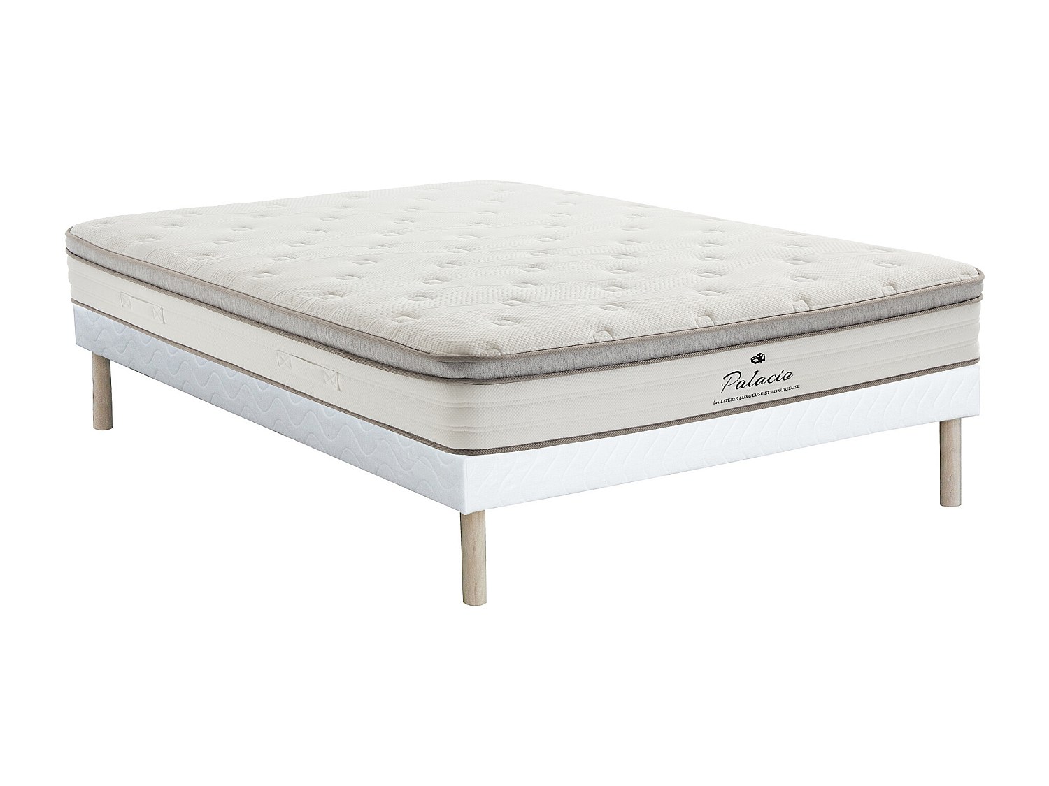 Bett-Set 140x190 cm - Polsterbettgestell + Taschenfederkernmatratze 7 Zonen günstig online kaufen