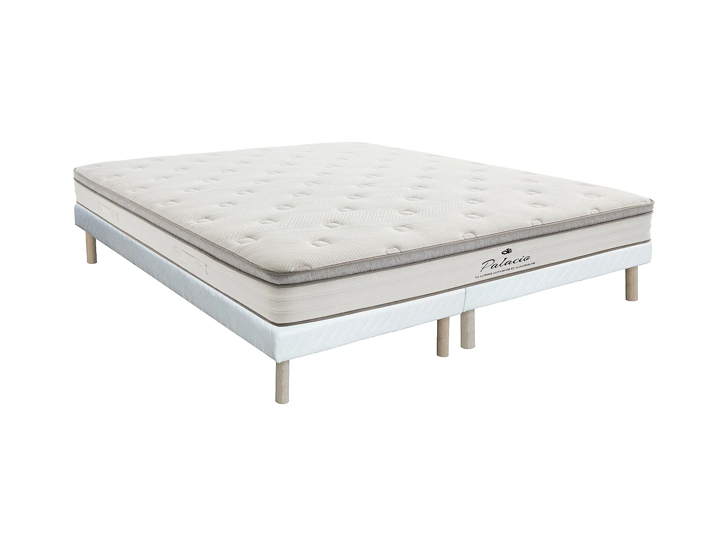 Ensemble 180 x 200 cm sommier tapissier + matelas ressorts ensachés 7 zones accueil TPE ép.28cm - ONEBIA de PALACIO
