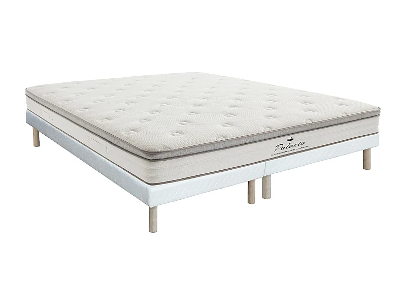 Ensemble 180 x 200 cm sommier tapissier + matelas ressorts ensachés 7 zones accueil TPE ép.28cm - ONEBIA de PALACIO