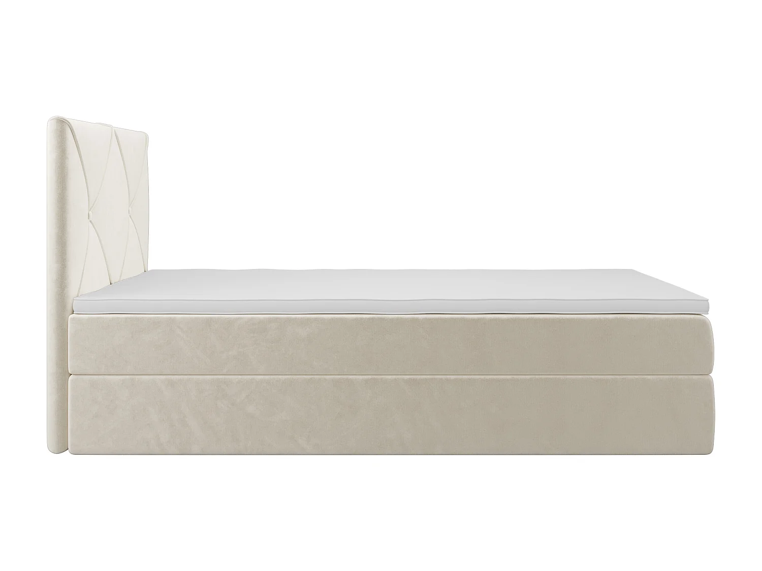 BEDANTE Boxspringbett ALTEA 80x200 Monolith 02 Creme Bett Bettkasten Einzellbett Hotelbett Topper Matratze Schlafzimmer Stauraum MONOLITH