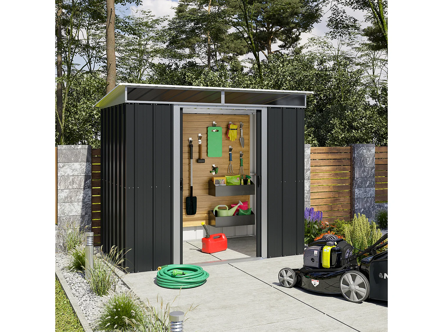 Tuinberging in metaal antraciet - 3,78 m²