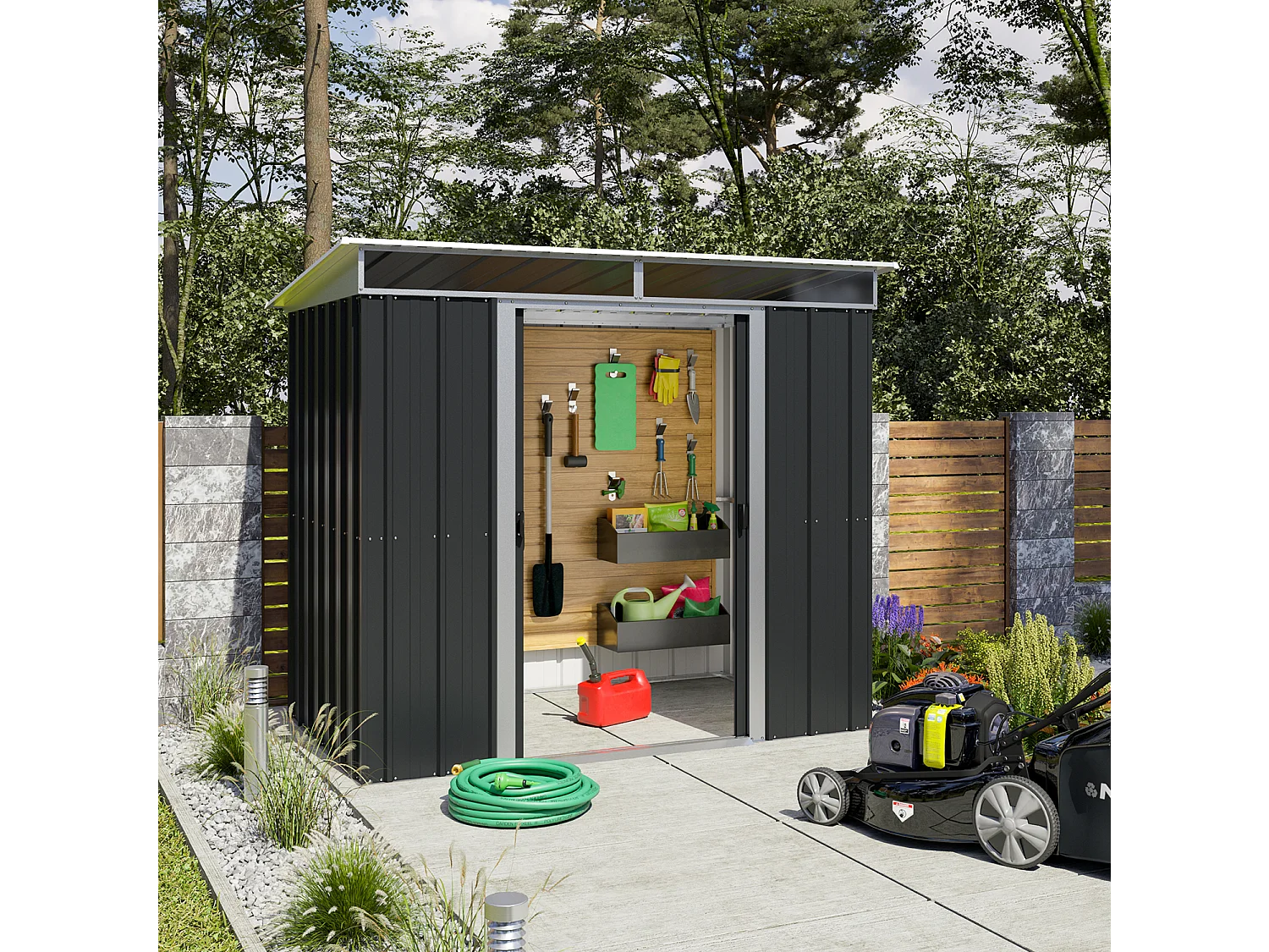 Tuinberging in metaal antraciet - 3,78 m²