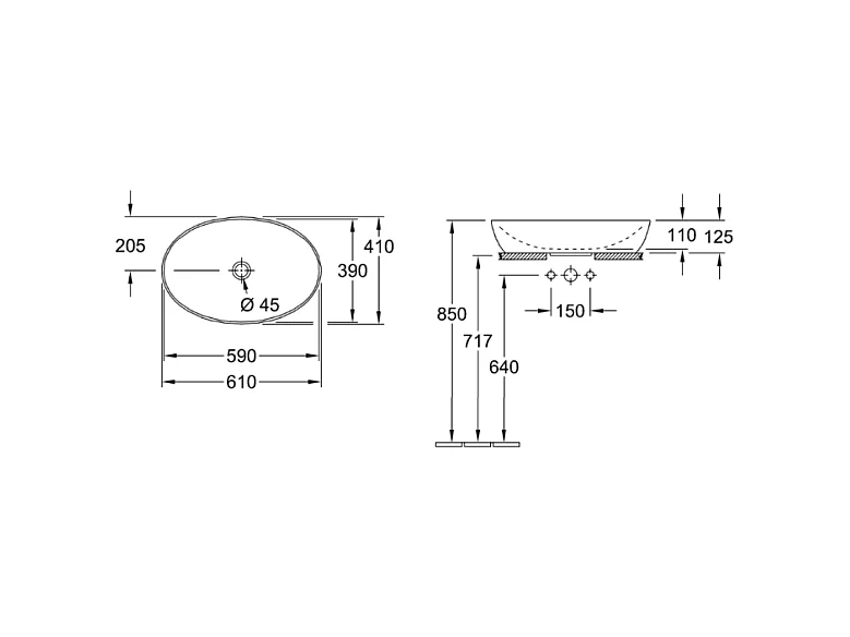 Vasque ovale à poser VILLEROY ET BOCH Artis Vert Teal