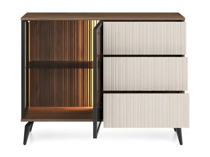 Cómoda AMBIHOME RAVEN - Caxemira/Noz, C103xP39xA80cm