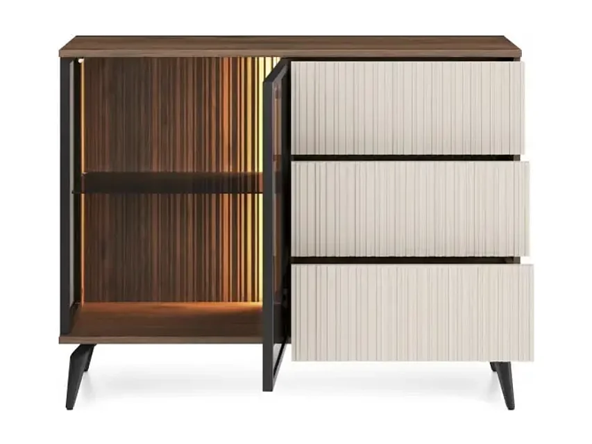 Cómoda AMBIHOME RAVEN - Caxemira/Noz, C103xP39xA80cm