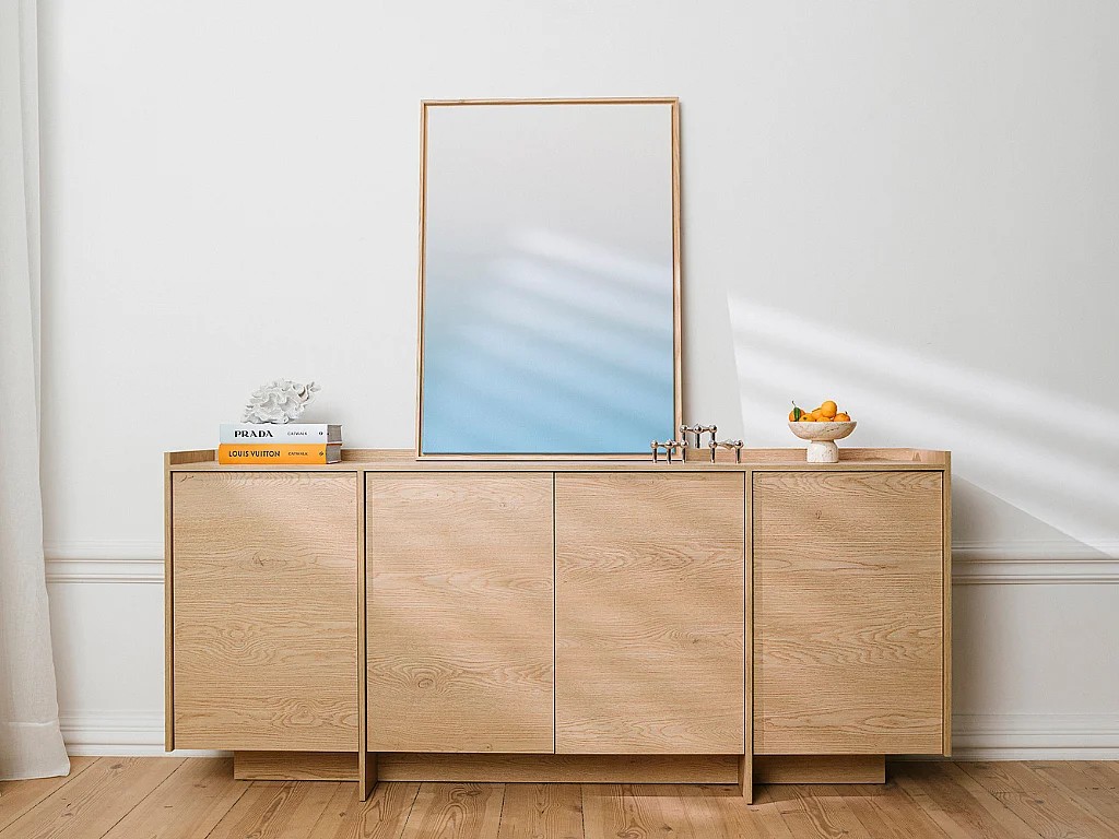 Aparador AMBIHOME JANDI - Carvalho claro, C200xP38xA90cm