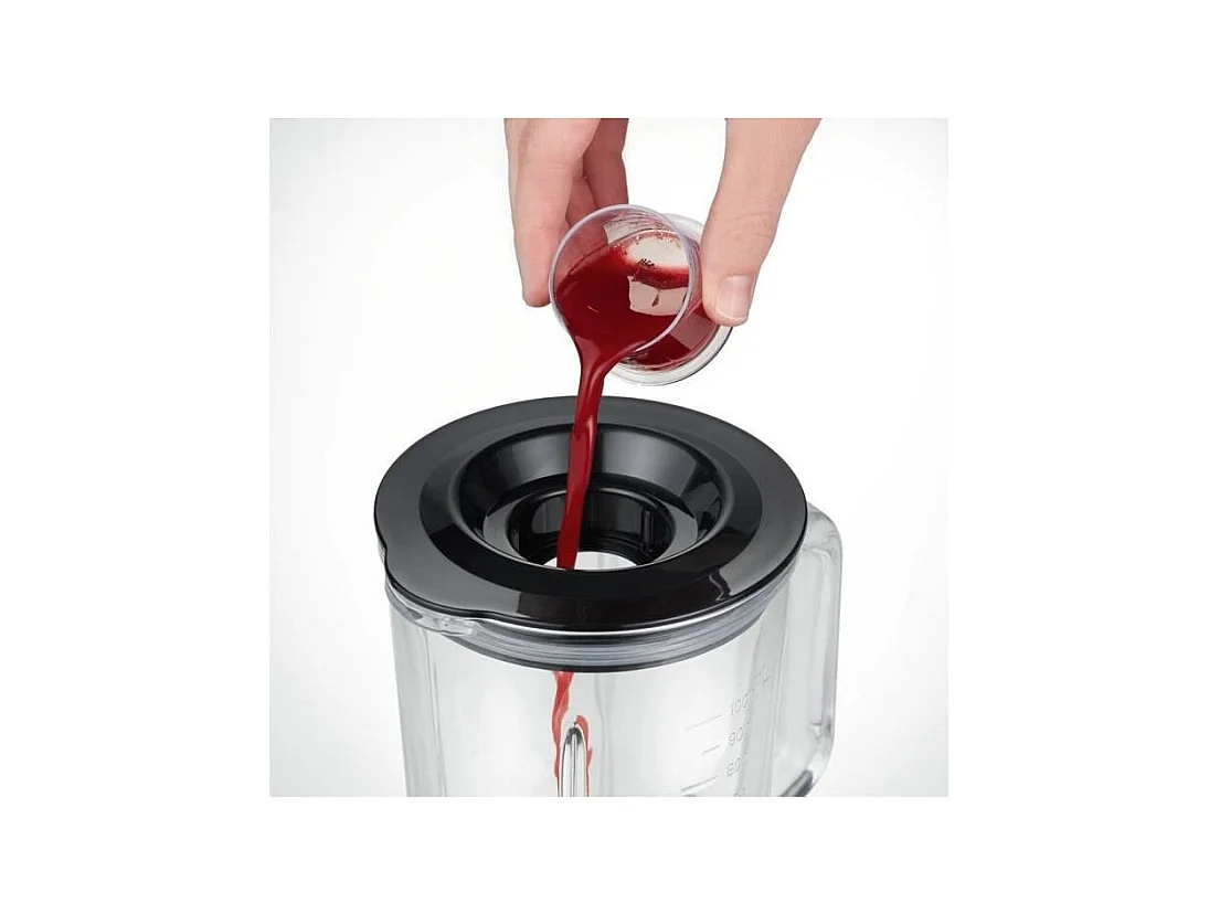 SEVERIN SM3734 Blender, recipient en verre d1L amovible, 2 vitesses + fonction pulse, 22 000 tours/min, range cable, inox / Noir