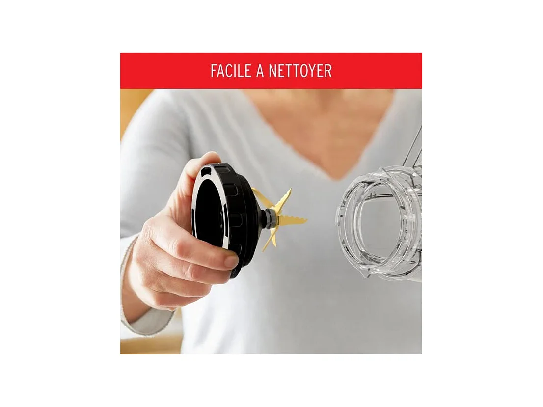 Moulinex Blender, Bol léger incassable 2 L, Mixeur haute vitesse, Lames Powelix Life, Nettoyage facile, PerfectMix + LM88A810