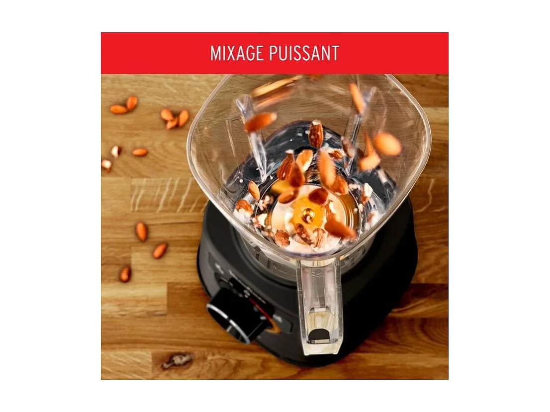 MOULINEXMixer, leichte, unzerbrechliche Schüssel 2 l, Hochgeschwindigkeitsmixer, Powelix LifeKlingen, einfache Reinigung, Perf