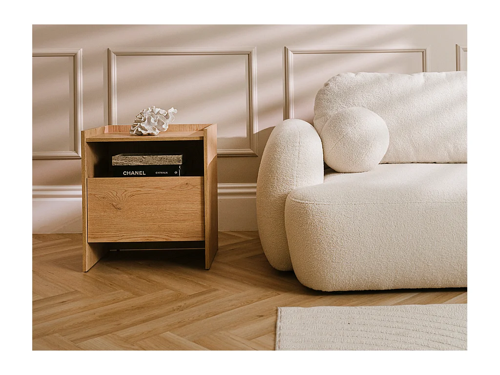 Mesa de Cabeceira AMBIHOME JANDI - Carvalho claro, C53xP38xA61cm