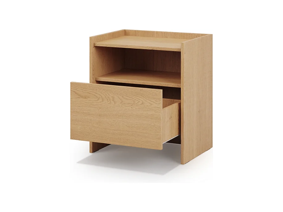 Mesa de Cabeceira AMBIHOME JANDI - Carvalho claro, C53xP38xA61cm