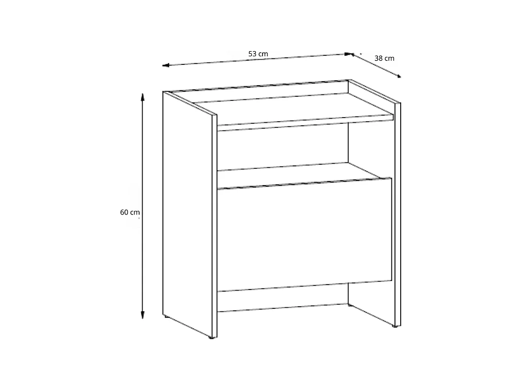 Mesa de Cabeceira AMBIHOME JANDI - Carvalho claro, C53xP38xA61cm