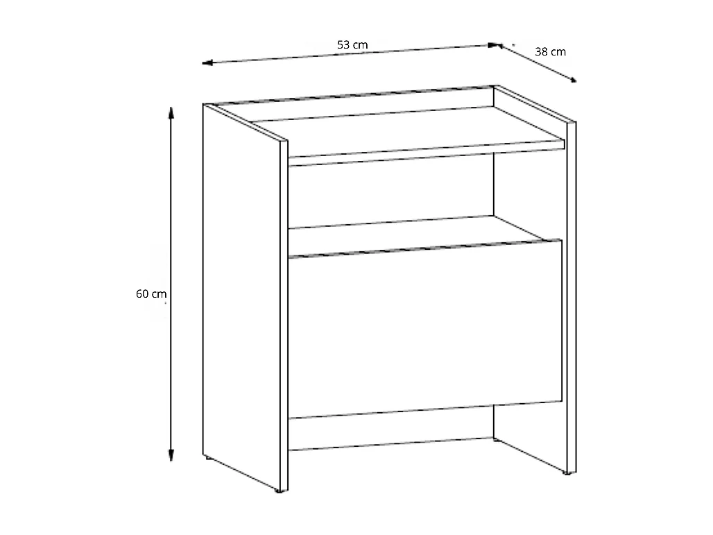 Mesa de Cabeceira AMBIHOME JANDI - Carvalho claro, C53xP38xA61cm