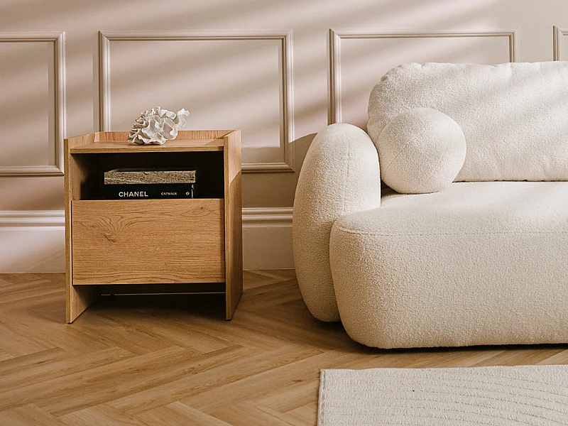 Mesa de Cabeceira AMBIHOME JANDI - Carvalho claro, C53xP38xA61cm